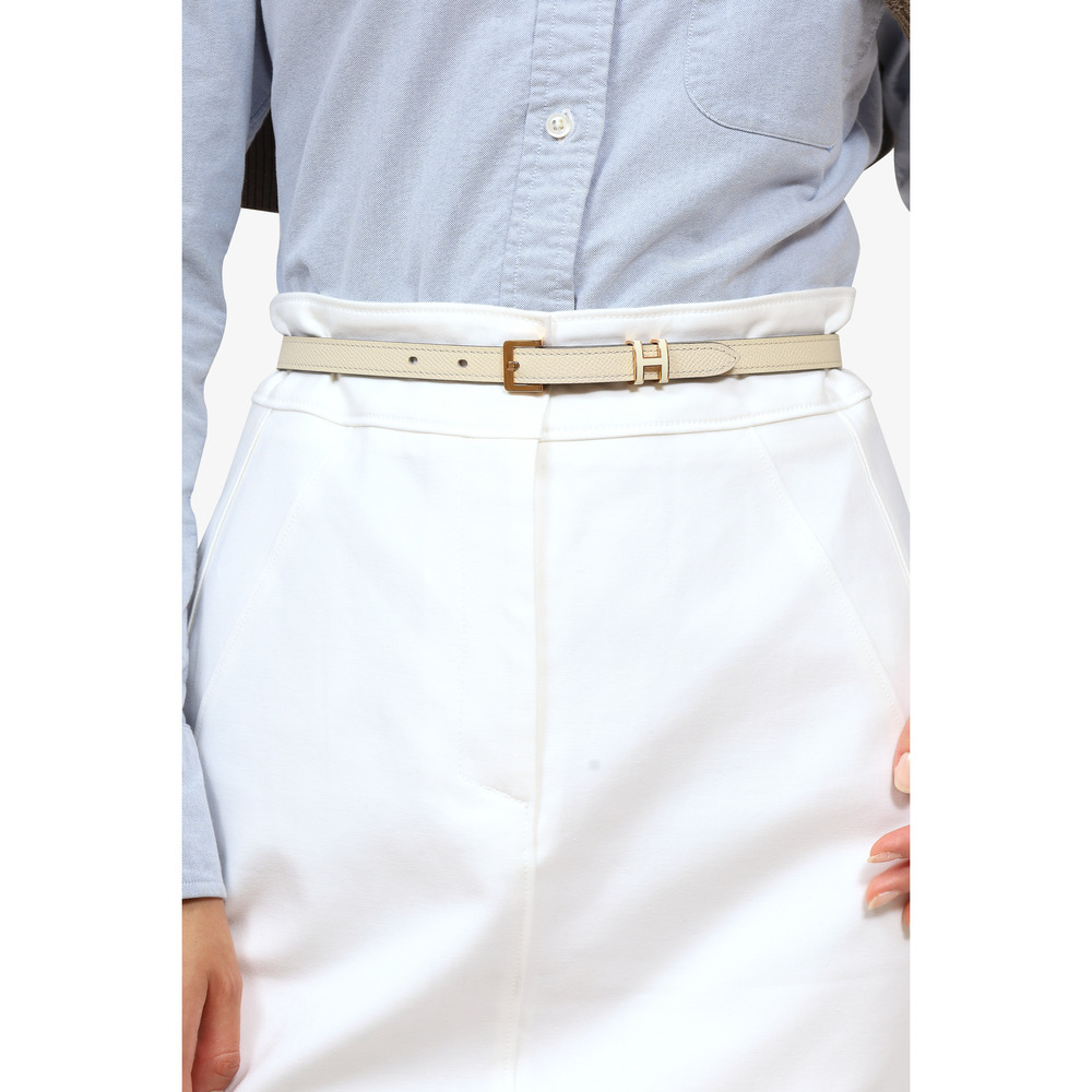 Hermès 2022 White Epsom Pop H Belt 15MM